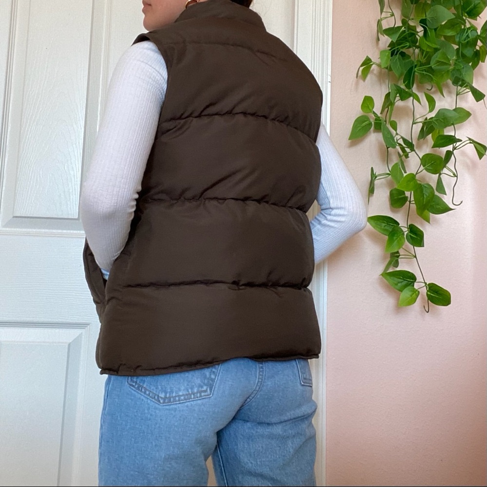 *SOLD* Brown Colorblock Puffer Vest - Picture 3 of 5